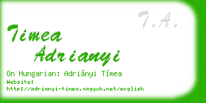 timea adrianyi business card